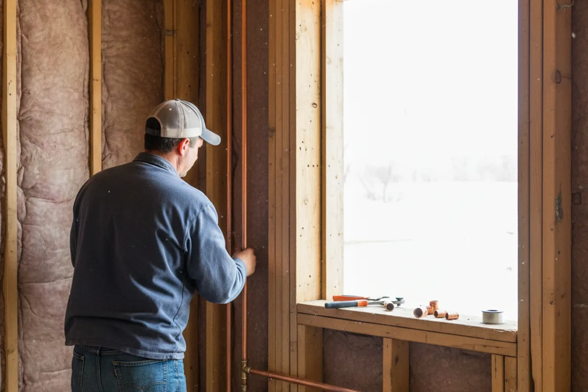 Licensed plumber running new copper supply lines in a Horn Lake home