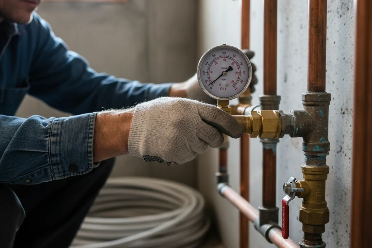 Pressure testing a repaired line during Water Line Repair in Horn Lake